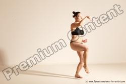 Underwear Martial art Woman White Moving poses Average long colored Dynamic poses Academic